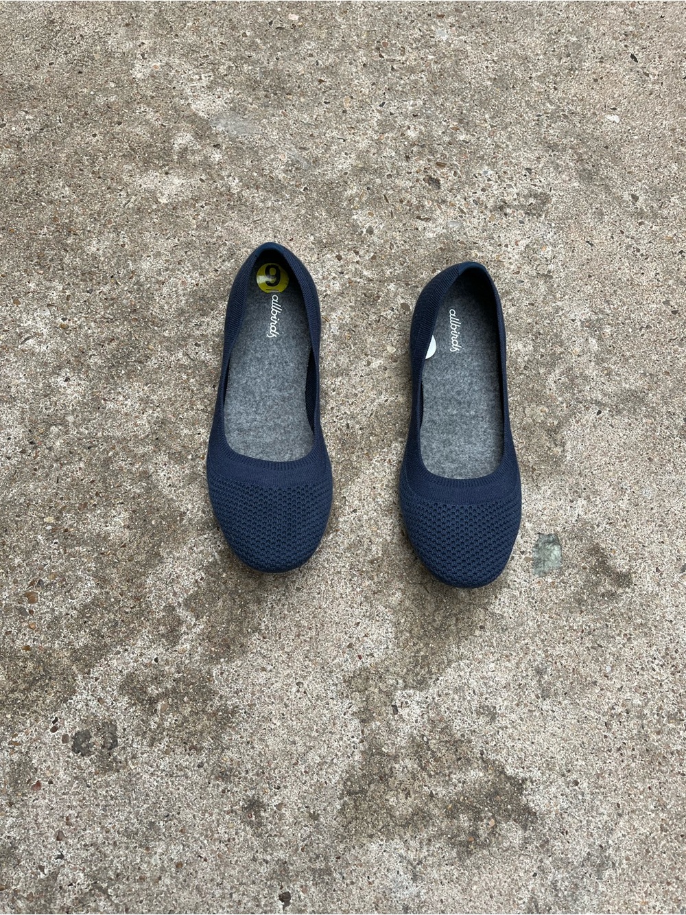 allbirds Navy Knit Ballet Flats